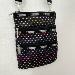 LeSportSac Heart Crossbody Adjustable Bag Rainbow 3 Zipper Bag